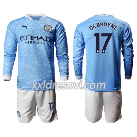 Manchester City Kevin De Bruyne 17 Domaći Dječji Komplet Dresovi za Nogomet 2020-2021 Dugim Rukavima (+ kratke hlače)